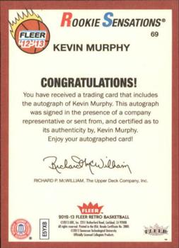 2012-13 Fleer Retro - Autographs #69 Kevin Murphy Back