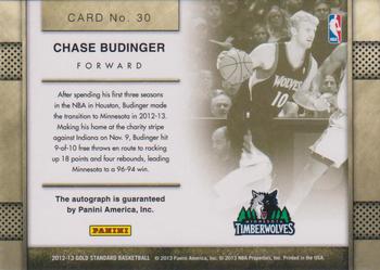 2012-13 Panini Gold Standard - Gold Strike Signatures #30 Chase Budinger Back