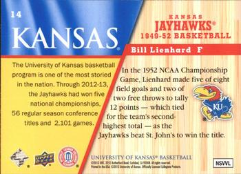 2013 Upper Deck University of Kansas #14 Bill Lienhard Back