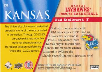 2013 Upper Deck University of Kansas #28 Bud Stallworth Back