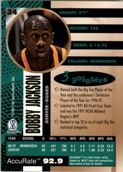 1997-98 Score Board Autographed #34 Bobby Jackson Back