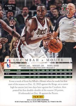 2012-13 Panini Elite Series #92 Luc Mbah a Moute Back