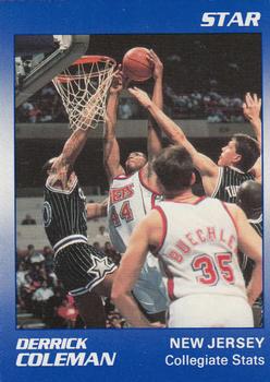 1990-91 Star Derrick Coleman Blue #2 Derrick Coleman - Collegiate Stats Front
