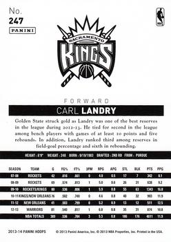 2013-14 Hoops #247 Carl Landry Back