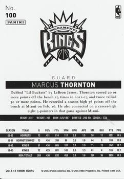 2013-14 Hoops #100 Marcus Thornton Back