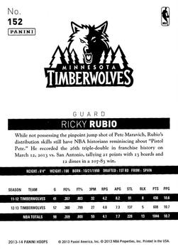 2013-14 Hoops #152 Ricky Rubio Back