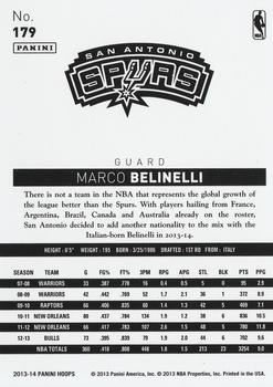 2013-14 Hoops #179 Marco Belinelli Back