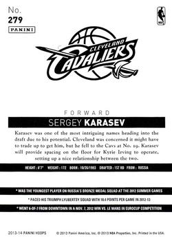 2013-14 Hoops #279 Sergey Karasev Back