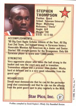 1990 Star Pics - Medallion #11 Stevie Thompson Back
