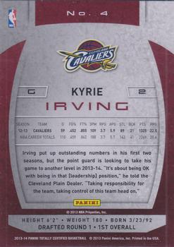 2013-14 Panini Totally Certified #4 Kyrie Irving Back