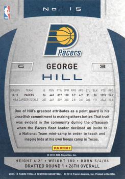 2013-14 Panini Totally Certified #15 George Hill Back