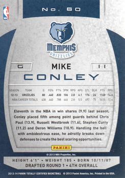 2013-14 Panini Totally Certified #60 Mike Conley Back