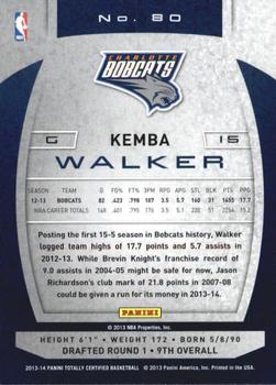 2013-14 Panini Totally Certified #80 Kemba Walker Back