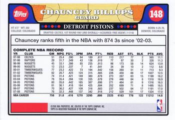 2008-09 Topps #148 Chauncey Billups Back