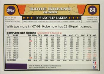 2008-09 Topps #24 Kobe Bryant Back