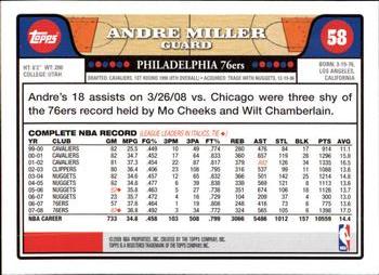 2008-09 Topps #58 Andre Miller Back