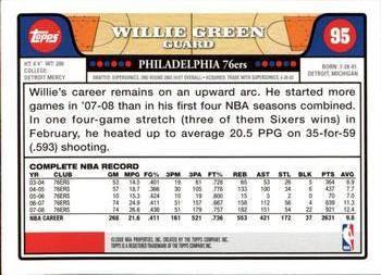 2008-09 Topps #95 Willie Green Back