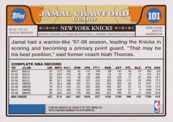 2008-09 Topps #101 Jamal Crawford Back