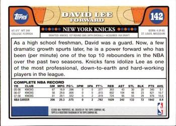 2008-09 Topps #142 David Lee Back