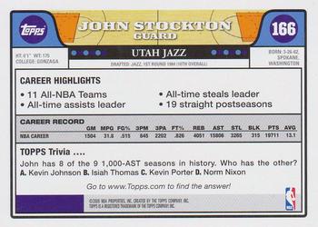 2008-09 Topps #166 John Stockton Back
