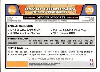 2008-09 Topps #170 David Thompson Back