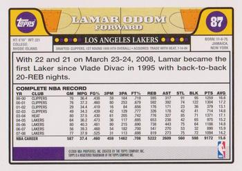 2008-09 Topps #87 Lamar Odom Back