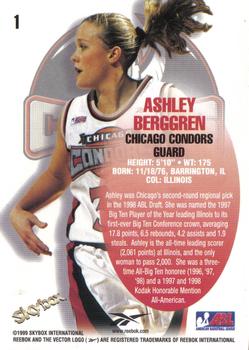 1999 SkyBox ABL #1 Ashley Berggren Back