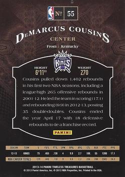 2013-14 Panini Timeless Treasures #55 DeMarcus Cousins Back