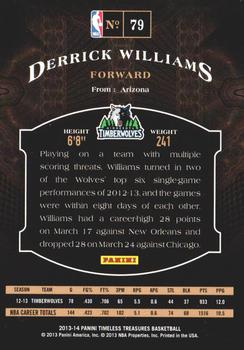 2013-14 Panini Timeless Treasures #79 Derrick Williams Back
