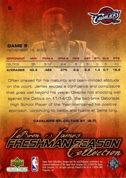 2004 Upper Deck Collectibles LeBron James Freshman Season #9 LeBron James Back