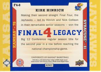 2013 Upper Deck University of Kansas - Final 4 Legacy #F4-8 Kirk Hinrich Back
