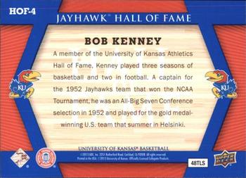 2013 Upper Deck University of Kansas - Jayhawk Hall of Fame #HOF-4 Bob Kenney Back