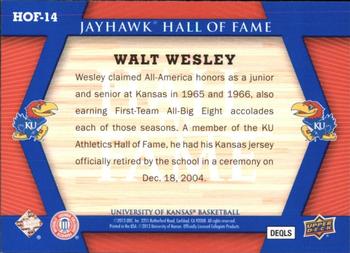 2013 Upper Deck University of Kansas - Jayhawk Hall of Fame #HOF-14 Walt Wesley Back
