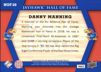 2013 Upper Deck University of Kansas - Jayhawk Hall of Fame #HOF-20 Danny Manning Back