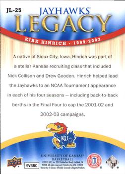 2013 Upper Deck University of Kansas - Jayhawks Legacy #JL-25 Kirk Hinrich Back