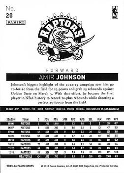 2013-14 Hoops - Gold #20 Amir Johnson Back