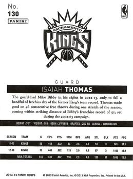 2013-14 Hoops - Gold #130 Isaiah Thomas Back