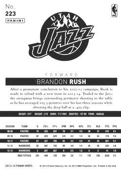 2013-14 Hoops - Gold #223 Brandon Rush Back