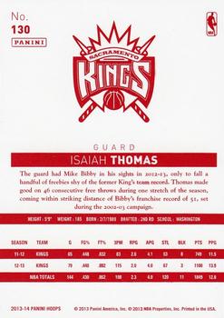 2013-14 Hoops - Red Back #130 Isaiah Thomas Back