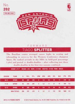 2013-14 Hoops - Red Back #202 Tiago Splitter Back