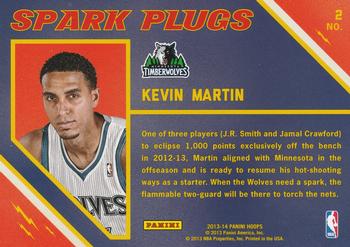 2013-14 Hoops - Spark Plugs #2 Kevin Martin Back