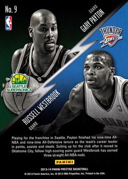 2013-14 Panini Prestige - Connections #9 Gary Payton / Russell Westbrook Back