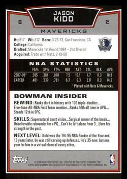 2008-09 Bowman #2 Jason Kidd Back