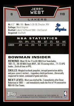 2008-09 Bowman #110 Jerry West Back