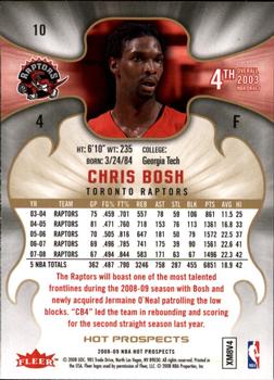 2008-09 Fleer Hot Prospects #10 Chris Bosh Back