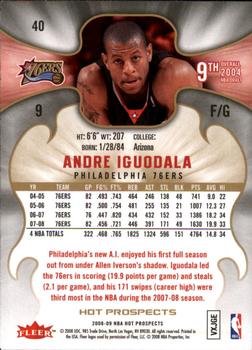 2008-09 Fleer Hot Prospects #40 Andre Iguodala Back