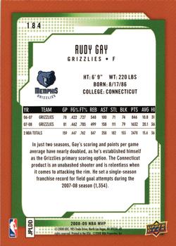 2008-09 Upper Deck MVP #184 Rudy Gay Back