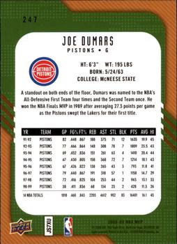 2008-09 Upper Deck MVP #247 Joe Dumars Back