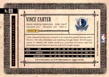 2013-14 Panini Gold Standard #89 Vince Carter Back