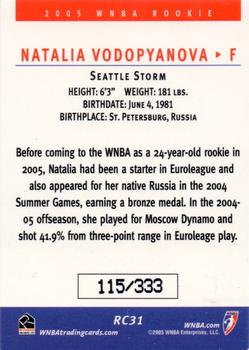 2005 Rittenhouse WNBA - Expansion Set #RC31 Natalia Vodopyanova Back